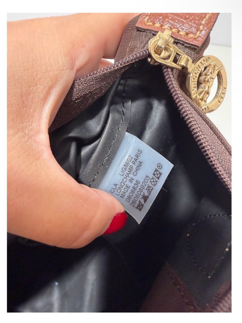 Longchamp Brown Tote with Tan Leather Trim - Picture 15 of 15